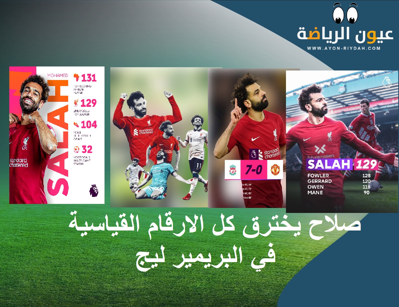 محمد صلاح يخترق الأرقام القياسية بهدفيه في المان يونايتد