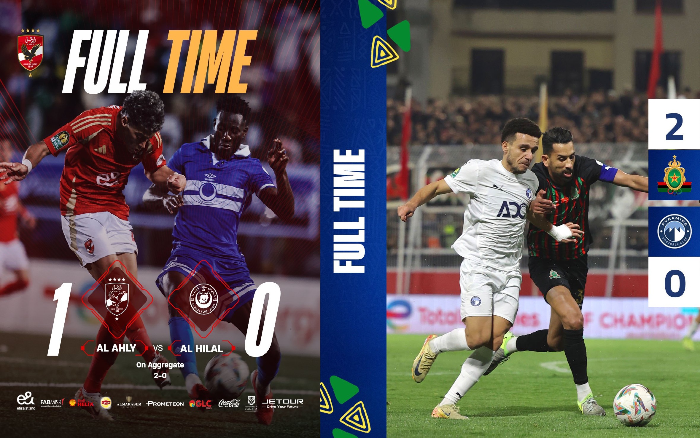 دوري ابطال افريقيا .. الأهلي يخسف الهلال بهدف امام .. بيراميدز يعبر الجيش المغربي بصعوبة