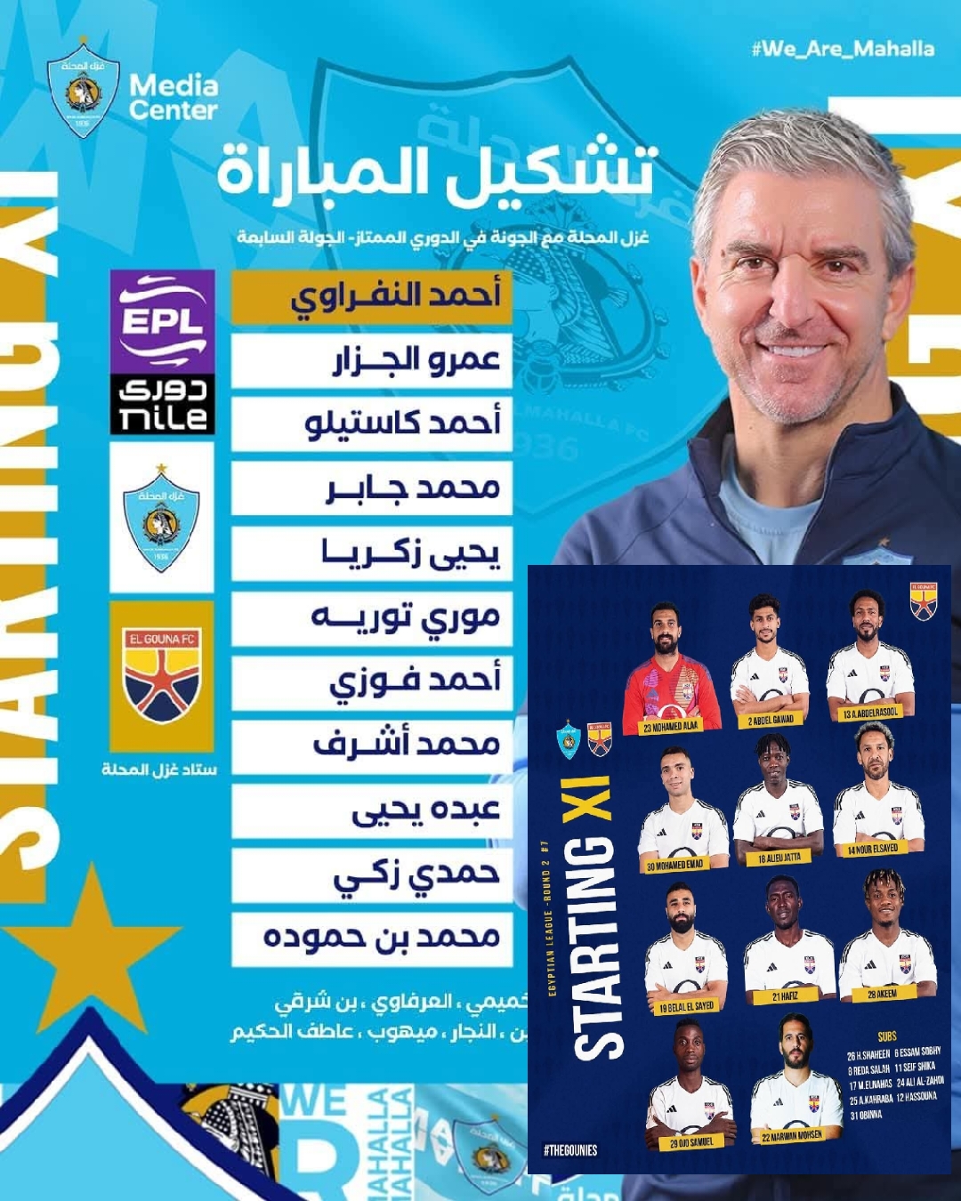 دوري nile | التشكيل الرسمي لمواجهة غزل المحلة والجونه