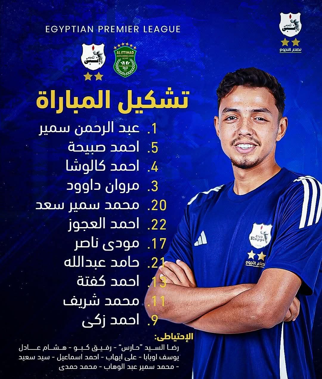 دوري nile| تشكيل انبي لمواجهة الاتحاد السكندري