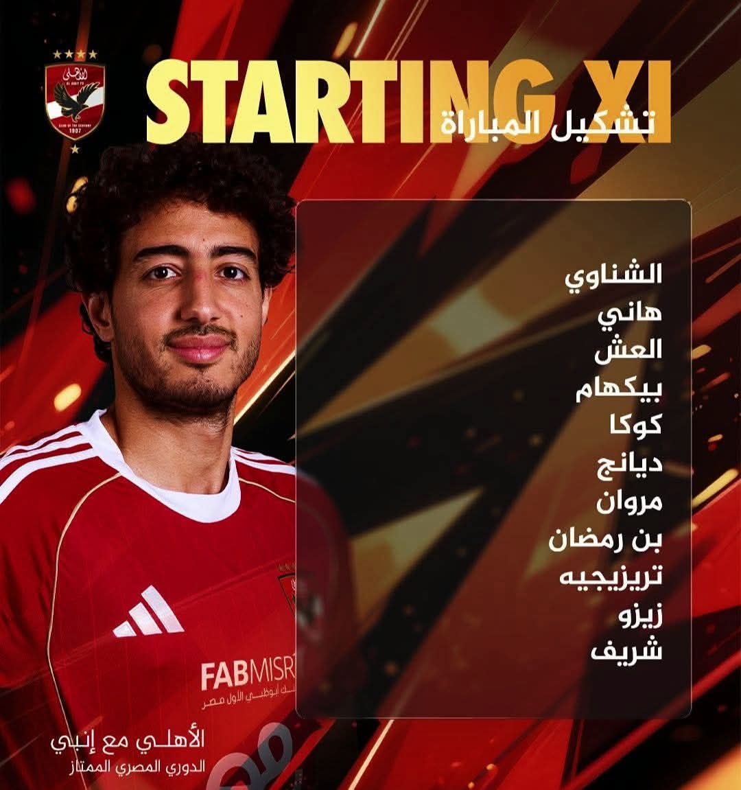 دوري nile | تشكيل الأهلي وانبي في لقاءالجوله السادسة