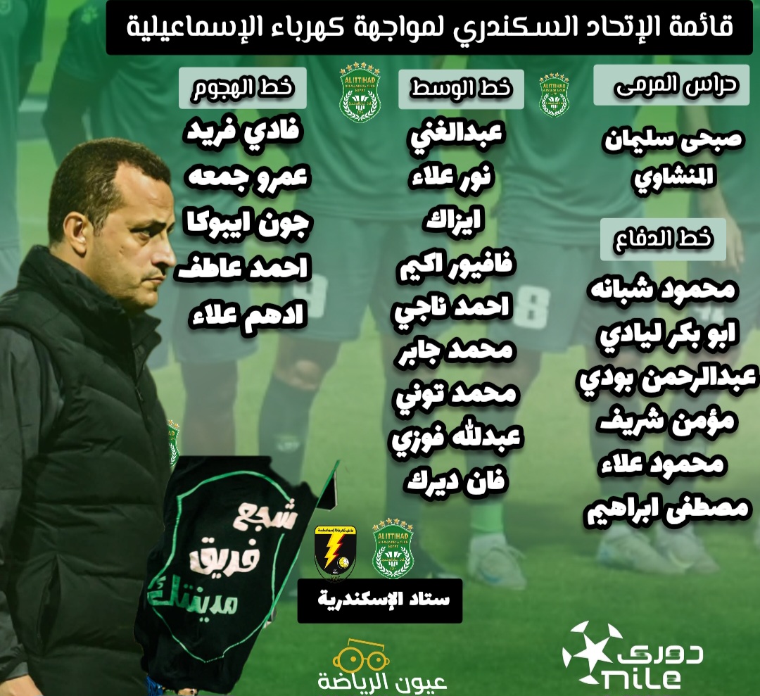 كأس مصر | الشباب يقود قائمة الاتحاد السكندري أمام كهرباء الإسماعيلية بدوري 32