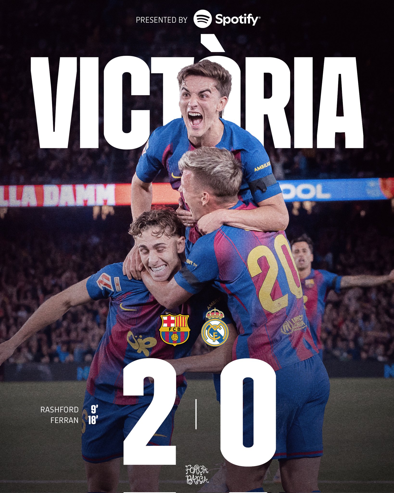 برشلونه يحسم الكلاسيكو مع الملكى ريال مدريد ٢-٠ و يفوز ببطولة الدورى الاسبانى