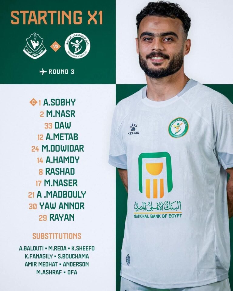 دوري ORA| التشكيل الرسمي لمواجهة البنك الأهلي و بترول أسيوط