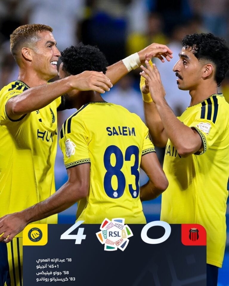 النصر بكريستيانو يقهر رياض تريزيجيه برباعية نظيفة