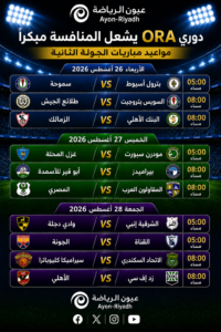 دوري ORA يشعل المنافسة مبكرًا.. مواعيد مباريات الجولة الثانية ونتائج ضربة البداية