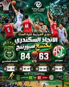 دوري المرتبط لكرة السلة.. الاتحاد السكندري يكتسح سبورتنج بنتيجة 84-63