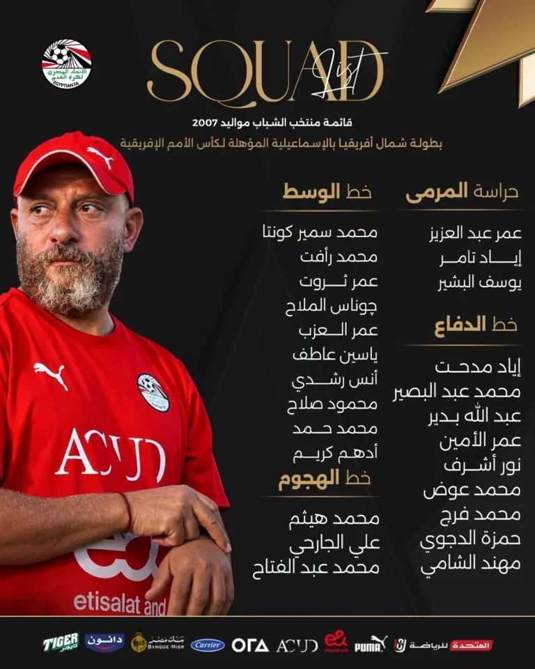 وائل رياض يعلن قائمة منتخب الشباب لتصفيات أمم إفريقيا